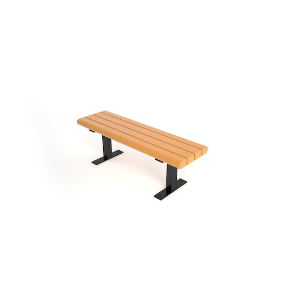 Cedar 4' Creedside Bench Surface Mount w/ Black Frame